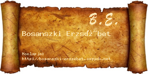 Bosanszki Erzsébet névjegykártya